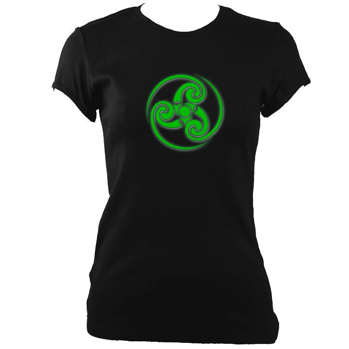 Celtic Tribal Spiral Ladies Fitted T-shirt