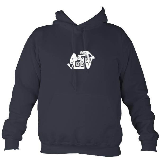 South American Iguana Cave Drawing Hoodie-Hoodie-Denim-Mudchutney