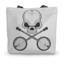 Skull and crossed Banjos Canvas Tote Bag