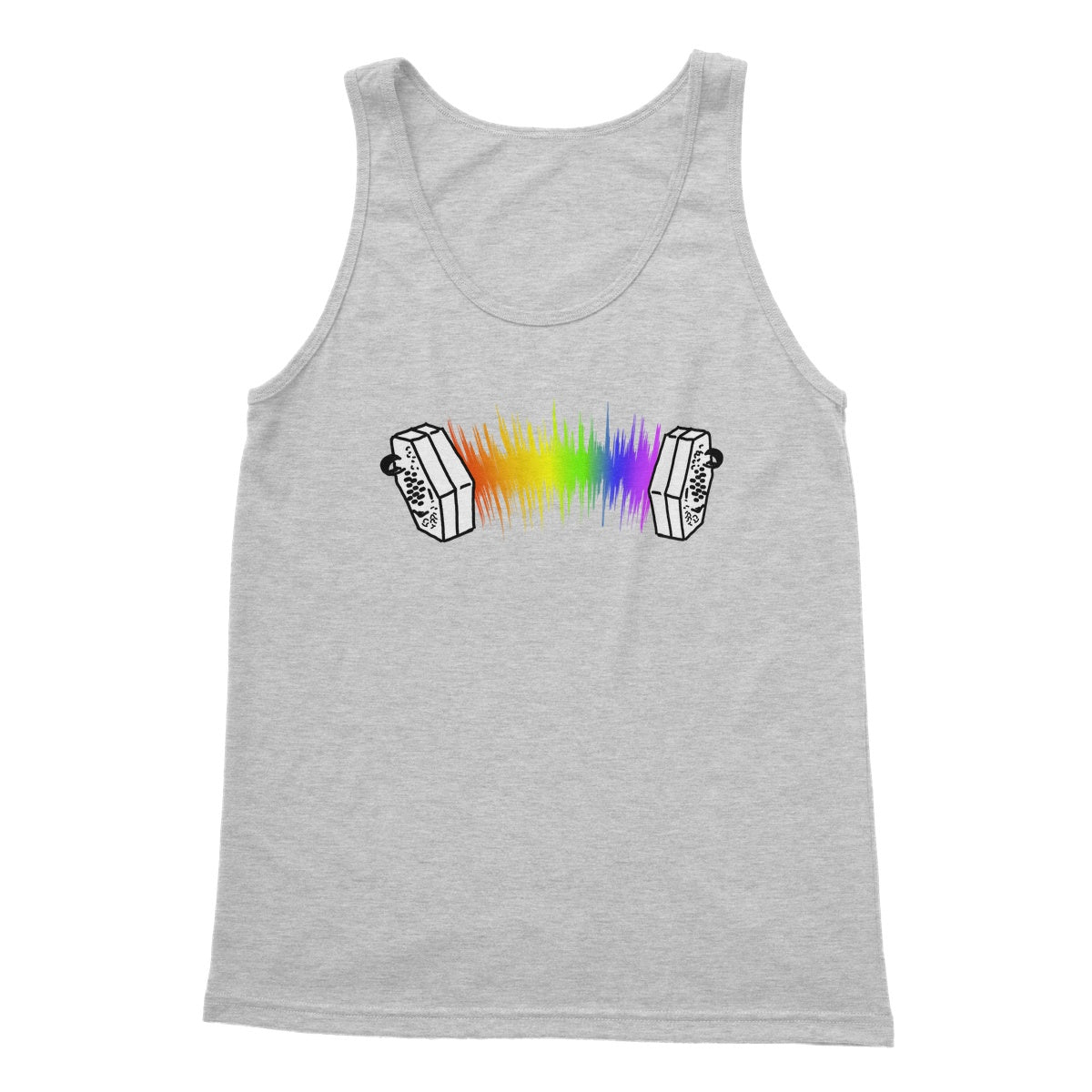 Rainbow Sound Wave Concertina Tank Top