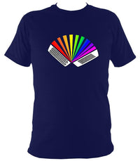 Rainbow Chromatic Accordion T-shirt - T-shirt - Navy - Mudchutney