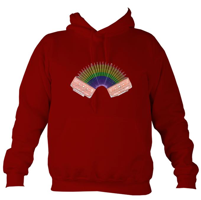 Rainbow Accordion Hoodie-Hoodie-Red hot chilli-Mudchutney