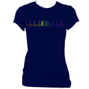 update alt-text with template ""Heartbeat Rainbow Accordion Ladies Fitted T-shirt - T-shirt - White - Mudchutney