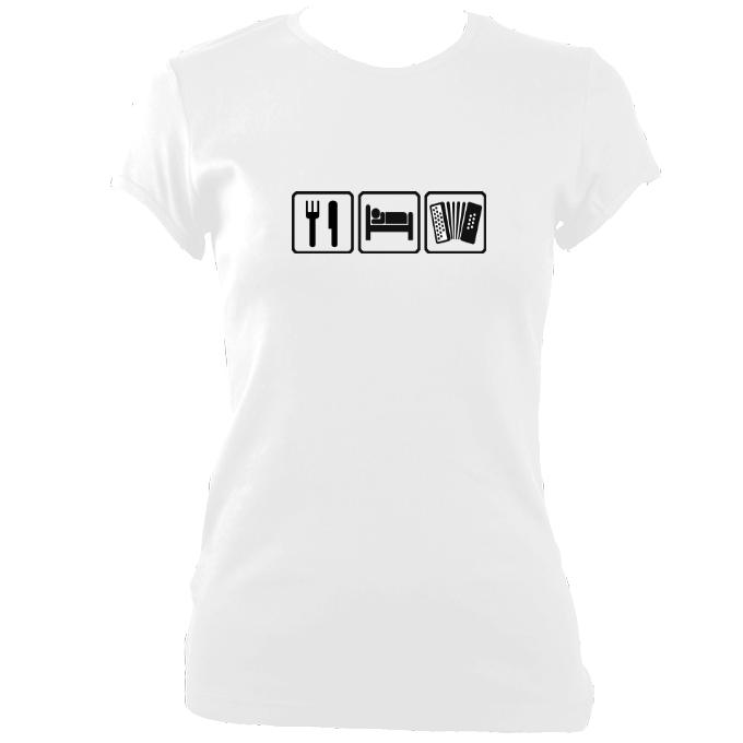 Eat, Sleep, Play Melodeon Ladies Fitted T-shirt