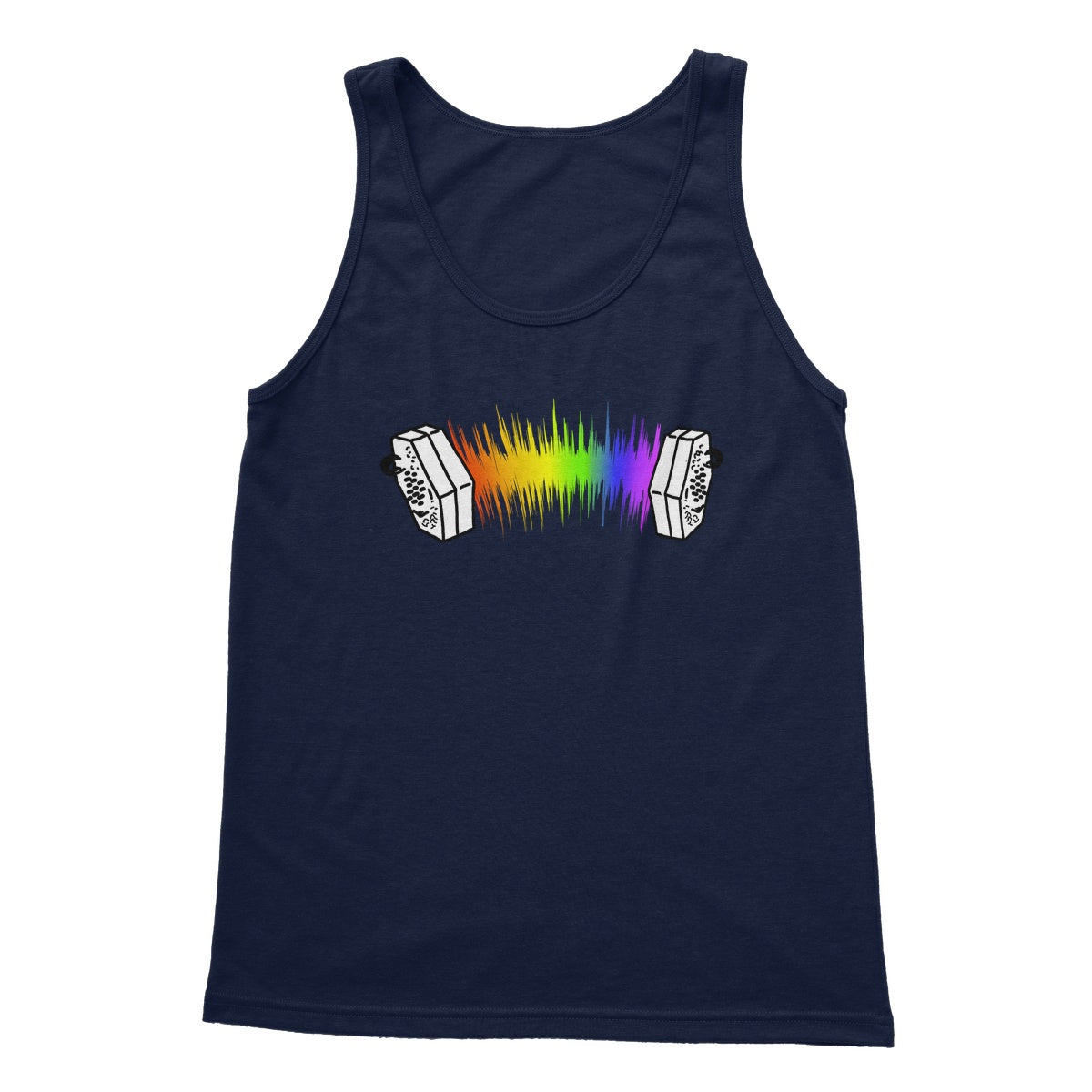 Rainbow Sound Wave Concertina Tank Top