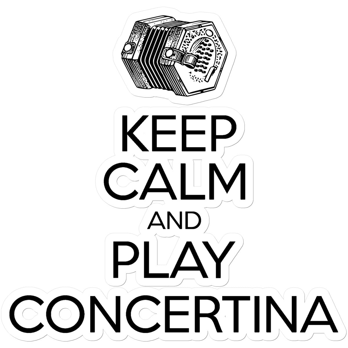 Keep Calm & Play English Concertina Sticker