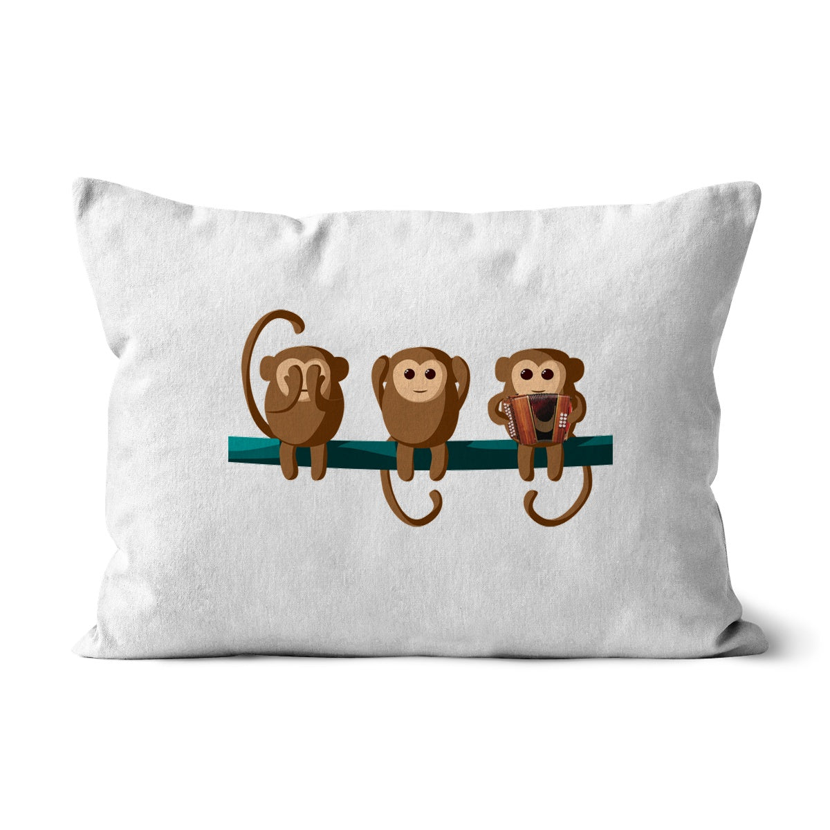 Play No Melodeon Monkeys Cushion