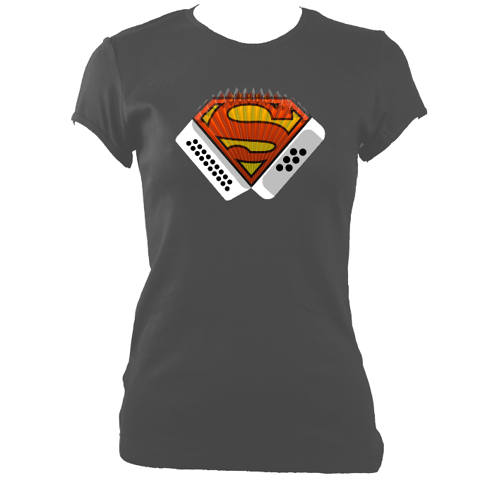 Melodeon Superhero Ladies Fitted T-shirt