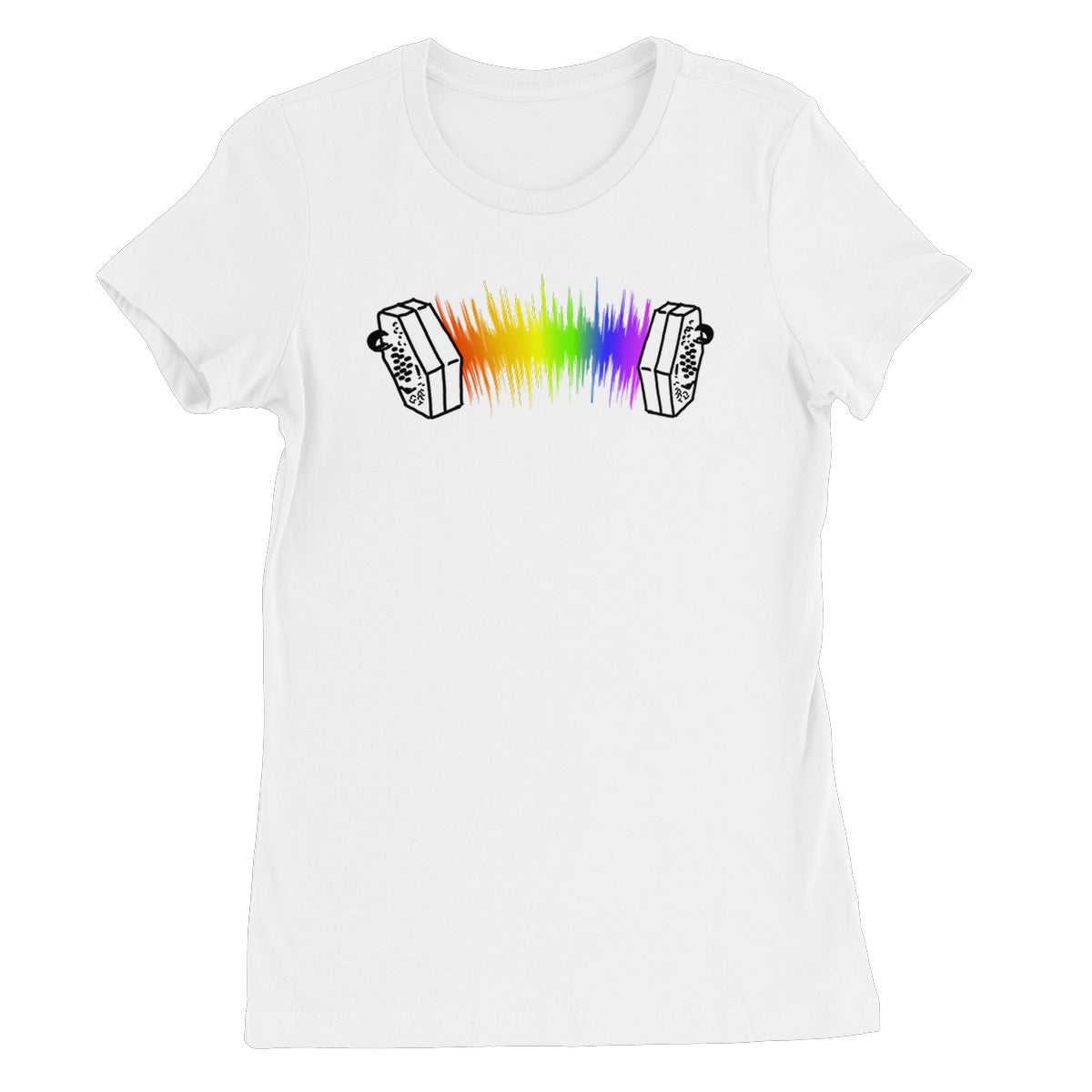 Rainbow Sound Wave Concertina Women's T-Shirt