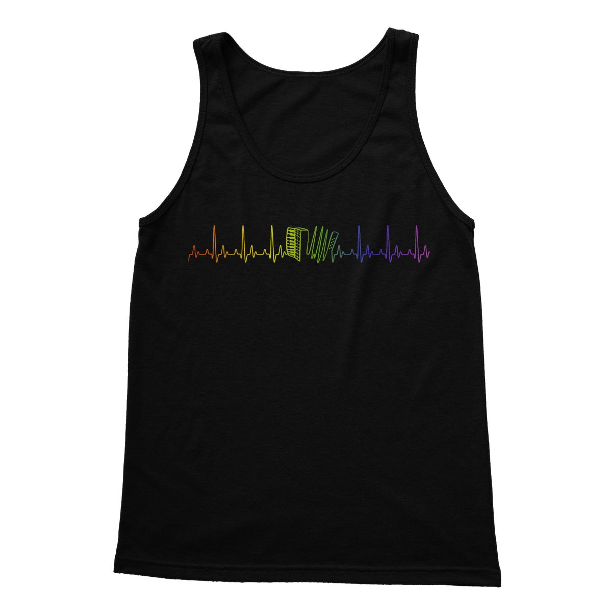 Rainbow Heartbeat Accordion Tank Top