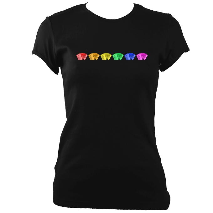 Rainbow of Melodeons Ladies Fitted T-shirt