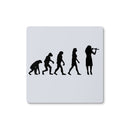 Evolution of Female Flute Players Coaster