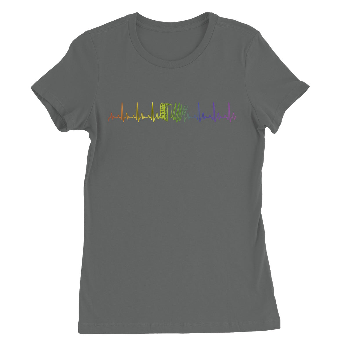 Rainbow Heartbeat Accordion Women's T-Shirt