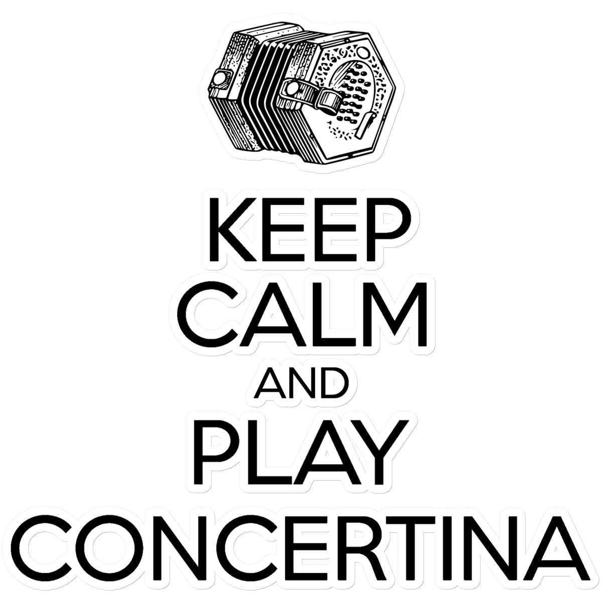 Keep Calm & Play English Concertina Sticker