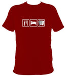 Eat, Sleep, Play Melodeon T-shirt - T-shirt - Cardinal Red - Mudchutney