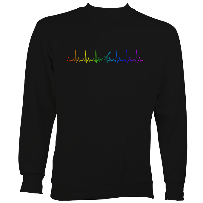 Guitar Heartbeat in Rainbow Colour Sweatshirt