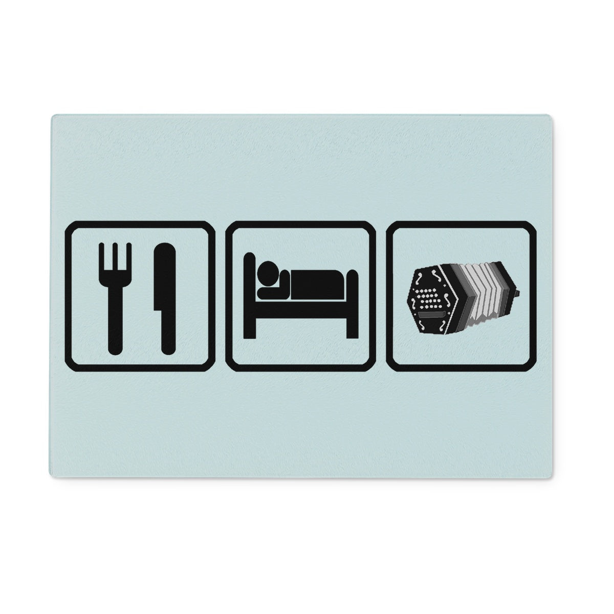 Eat Sleep & Play Concertina Glass Chopping Board