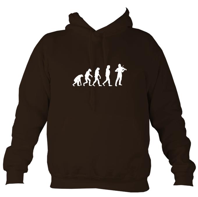 Evolution of Fiddle Players Hoodie-Hoodie-Hot chocolate-Mudchutney