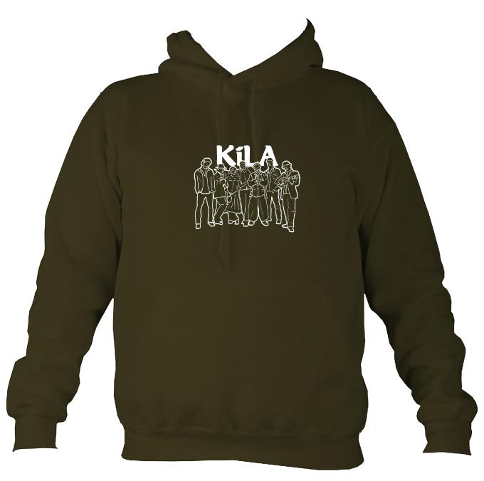 Kila Band Sketch Hoodie-Hoodie-Olive green-Mudchutney