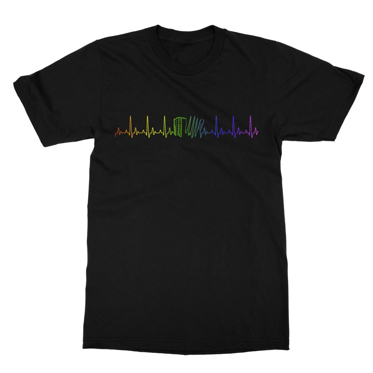 Rainbow Heartbeat Melodeon T-Shirt