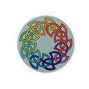 Rainbow Celtic Circle Glass Chopping Board