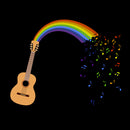 update alt-text with template Rainbow Guitar Spouting Music Ladies Fitted T-shirt - T-shirt - Black - Mudchutney