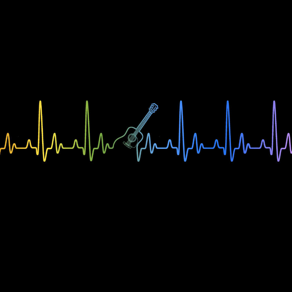 Guitar Heartbeat in Rainbow Colour Sweatshirt