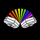 update alt-text with template Rainbow Concertina Ladies Fitted T-shirt - T-shirt - Black - Mudchutney