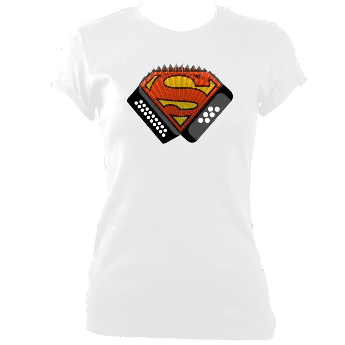 Melodeon Superhero Ladies Fitted T-shirt