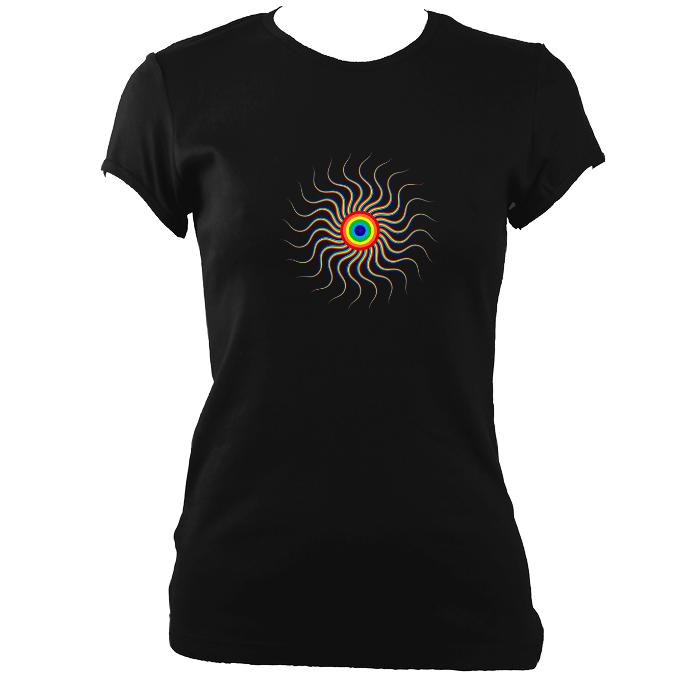 update alt-text with template Wavy Spiral Fitted T-Shirt - T-shirt - Black - Mudchutney