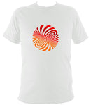 Red and Orange Swirly Illusion T-Shirt - T-shirt - White - Mudchutney