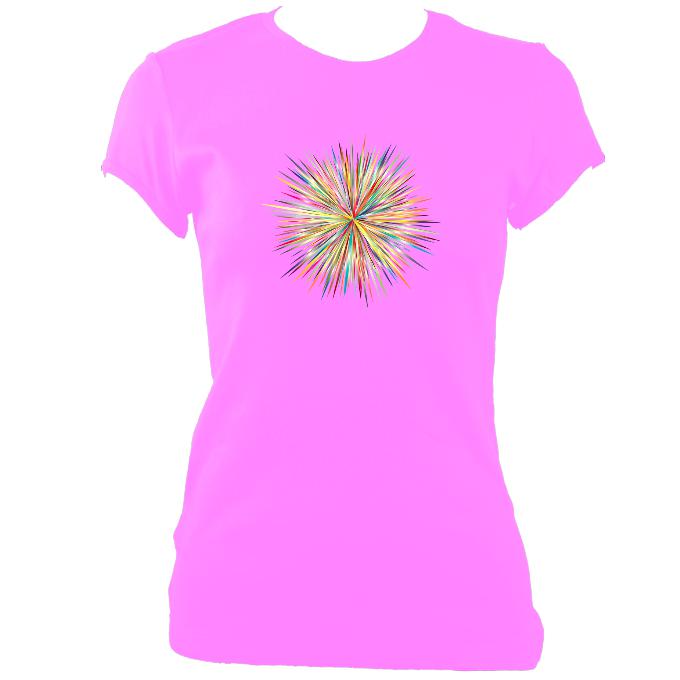 update alt-text with template Explosion Fitted T-Shirt - T-shirt - Azalea - Mudchutney