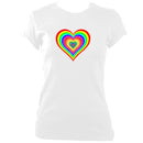 Rainbow Heart Fitted T-Shirt - T-shirt - White - Mudchutney