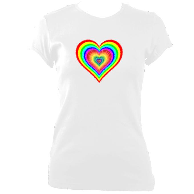 Rainbow Heart Fitted T-Shirt