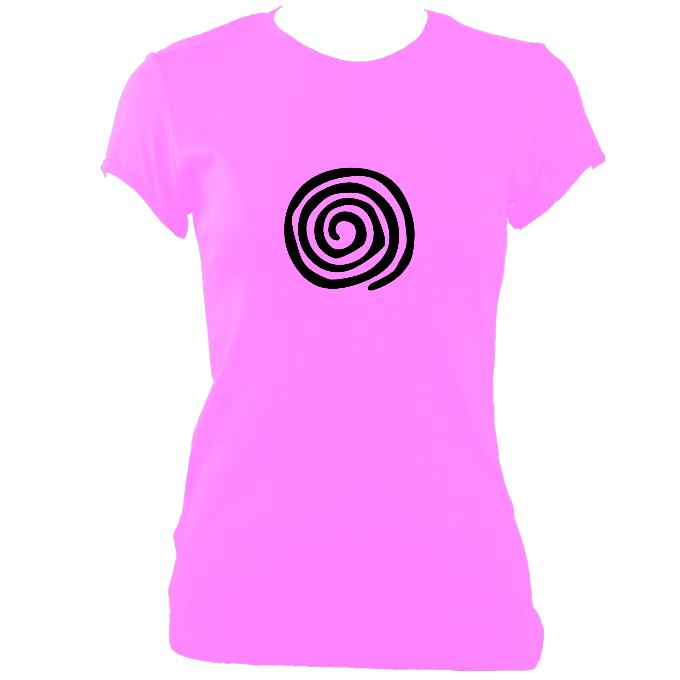 update alt-text with template Spiral Fitted T-Shirt - T-shirt - Azalea - Mudchutney