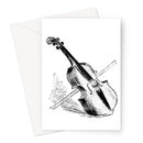 Fiddle and Bow Sketch Greeting Card