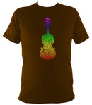 Rainbow Dotted Fiddle T-shirt - T-shirt - Dark Chocolate - Mudchutney