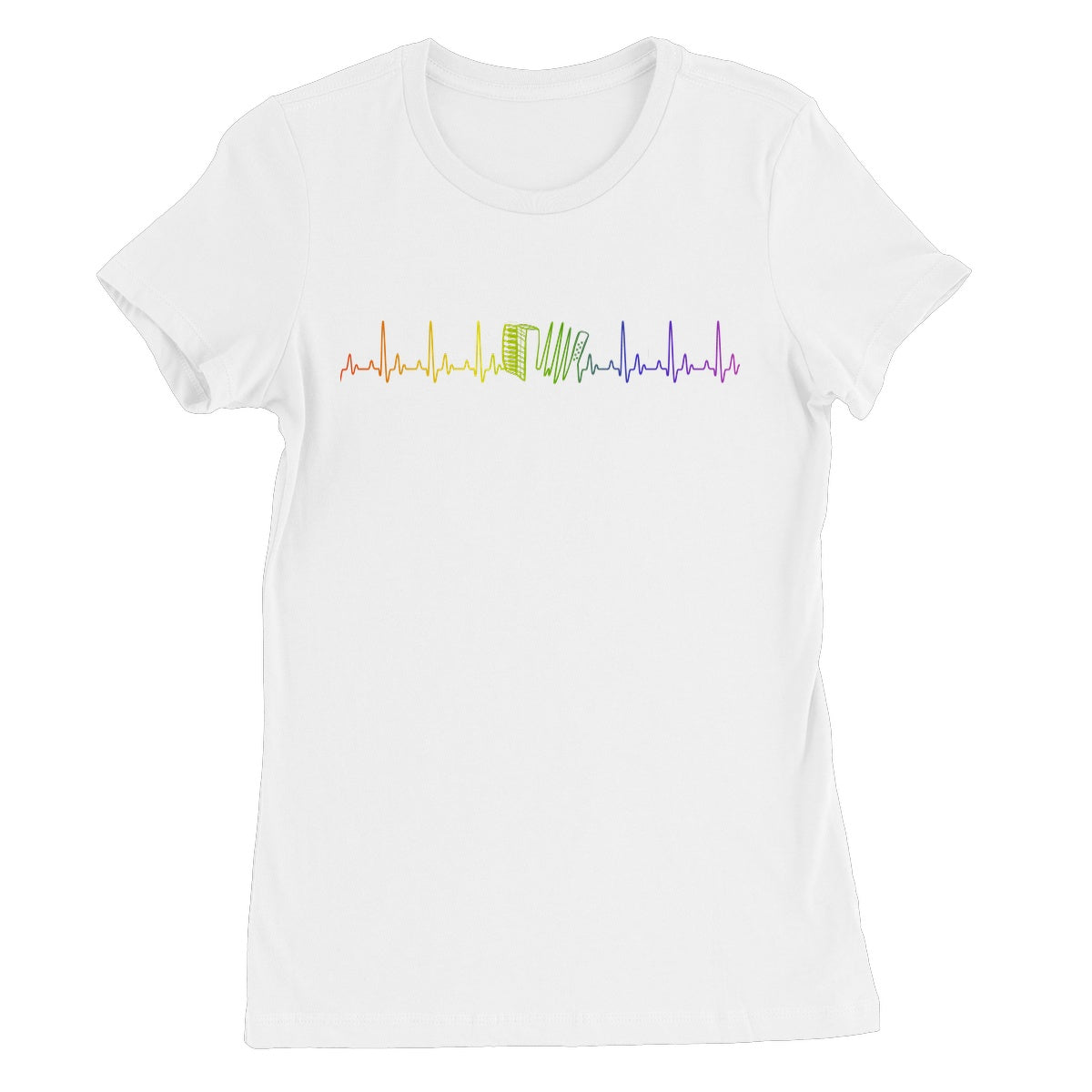 Rainbow Heartbeat Accordion Women's T-Shirt