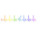 Rainbow Heartbeat Guitar Sticker