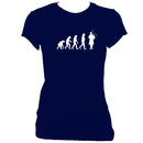 update alt-text with template Evolution of Bagpipes Players Ladies Fitted T-shirt - T-shirt - Navy - Mudchutney