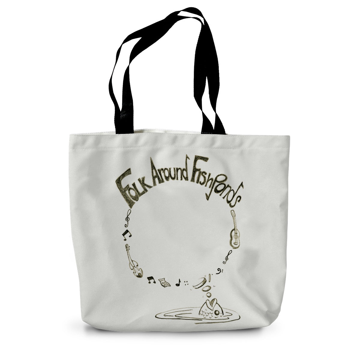 Folk around Fishponds Canvas Tote Bag