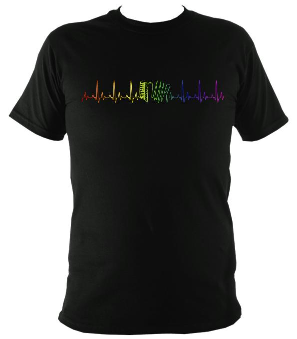 Heartbeat Accordion in Rainbow Colours T-shirt