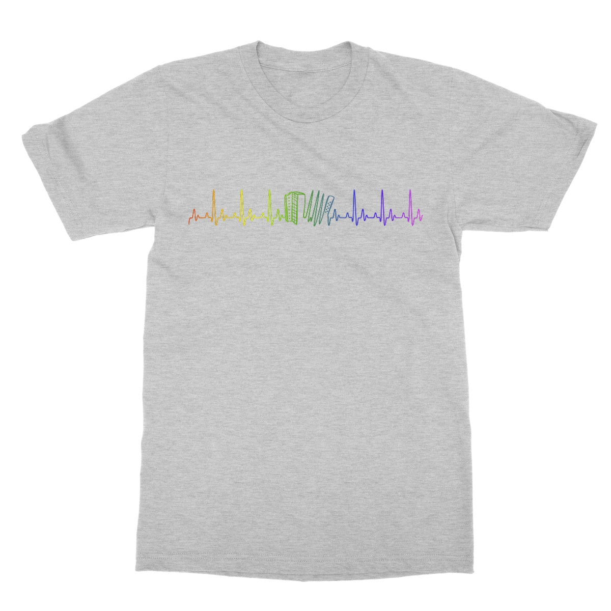 Rainbow Heartbeat Melodeon T-Shirt