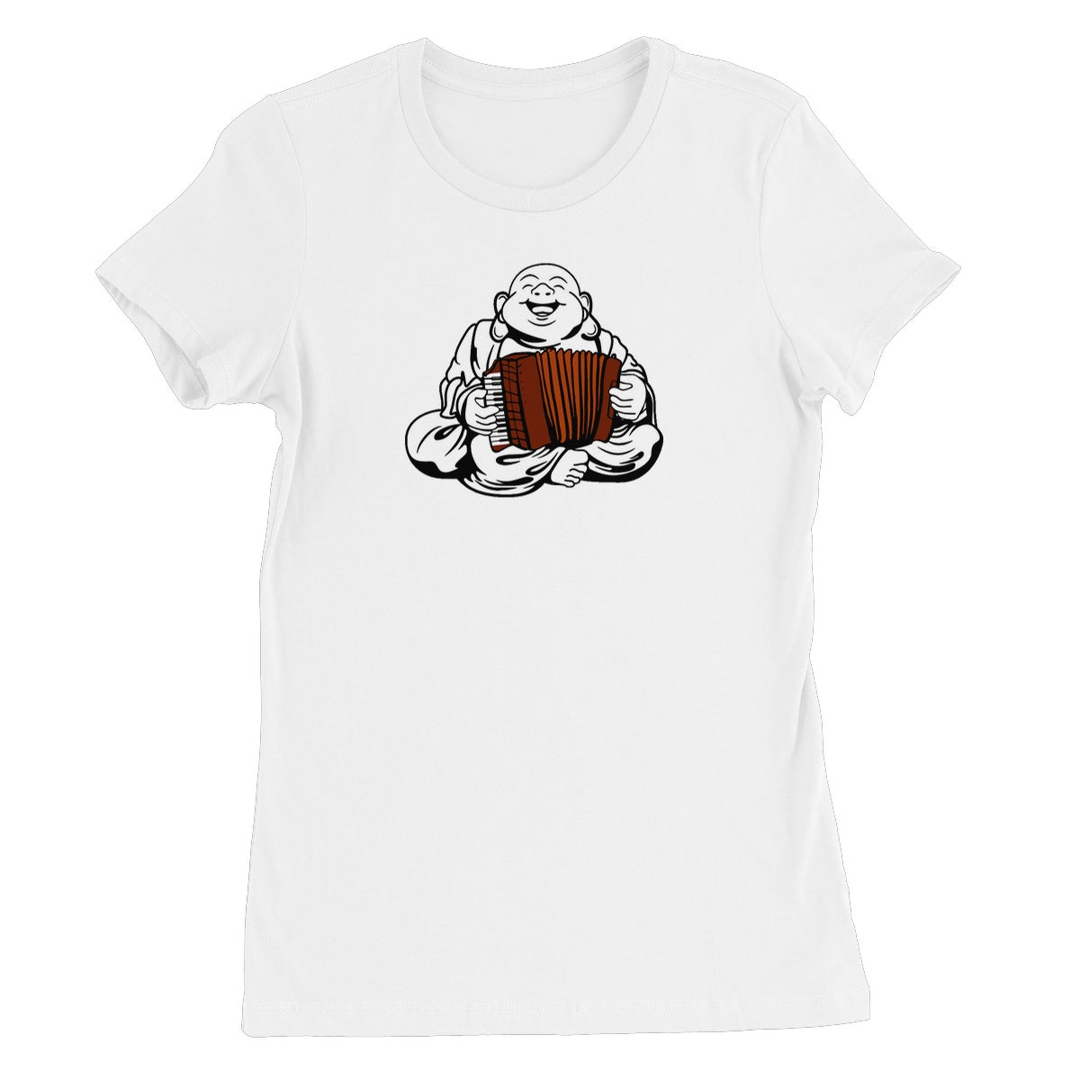 Accordion Playing  Buddha Women's T-Shirt