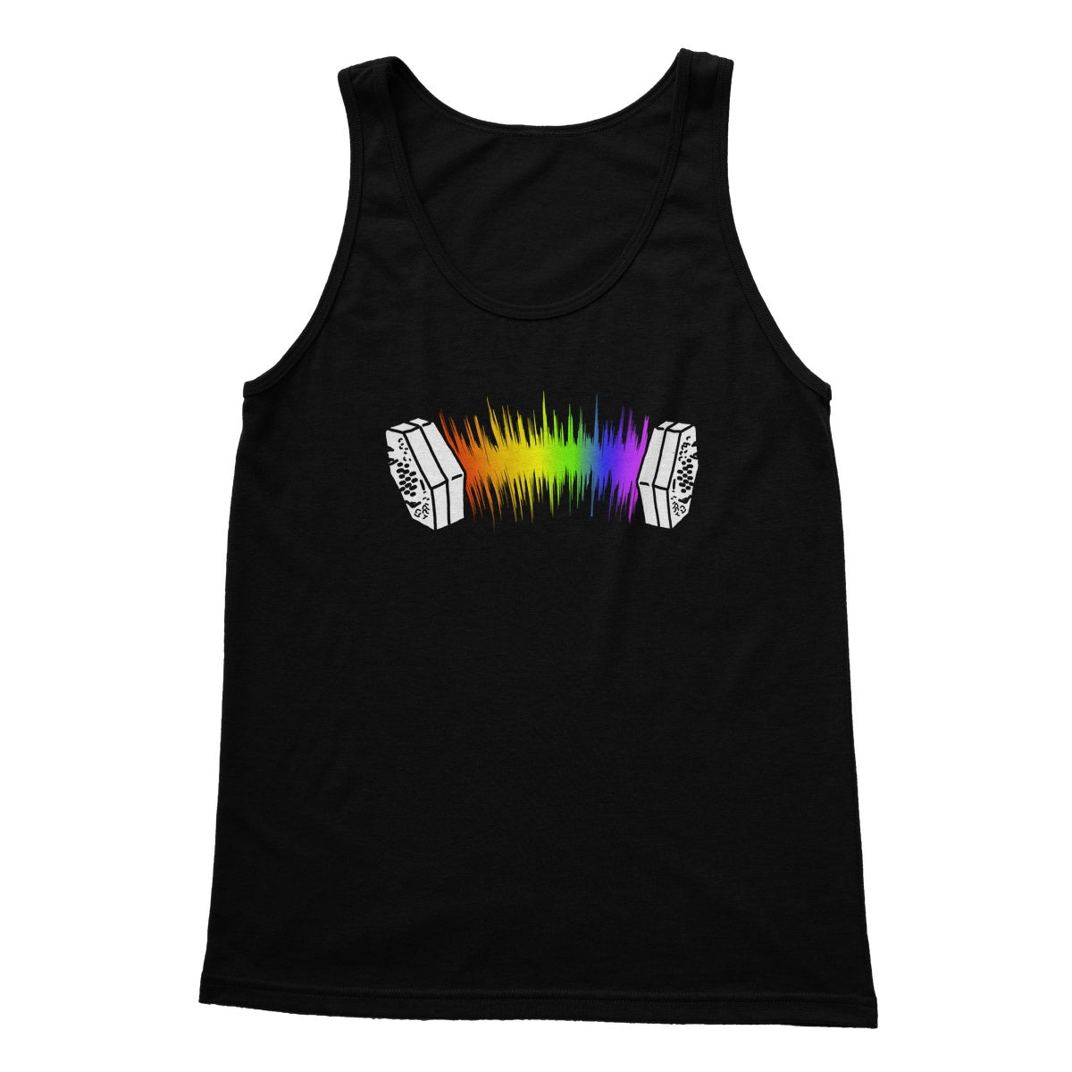 Rainbow Sound Wave Concertina Tank Top