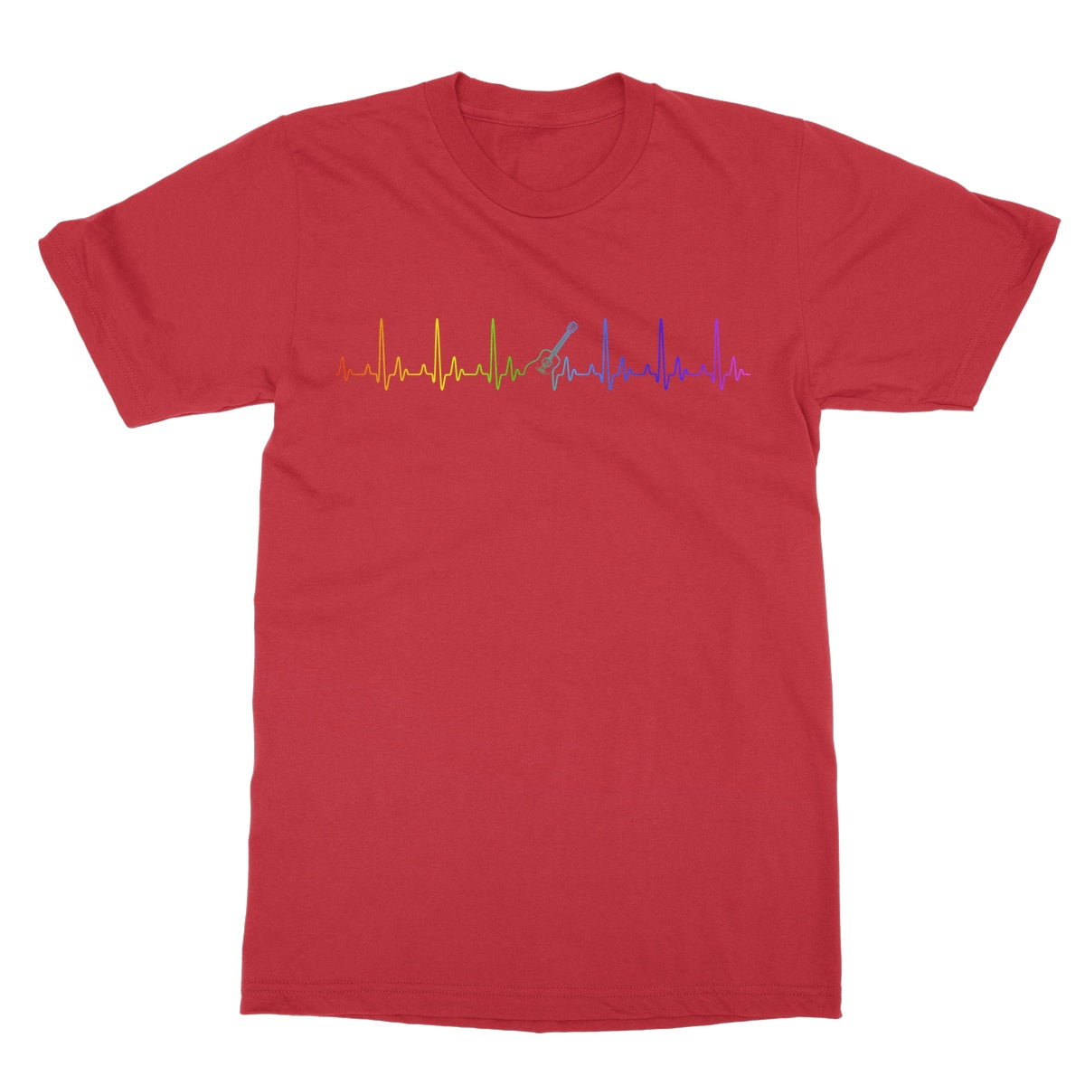 Rainbow Heartbeat Guitar T-Shirt