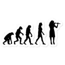 Evolution of Female Flute Players Sticker