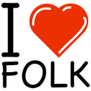 I Love Folk Sticker