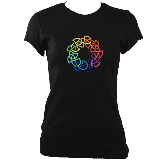 Rainbow Celtic Knot Ladies Fitted T-shirt