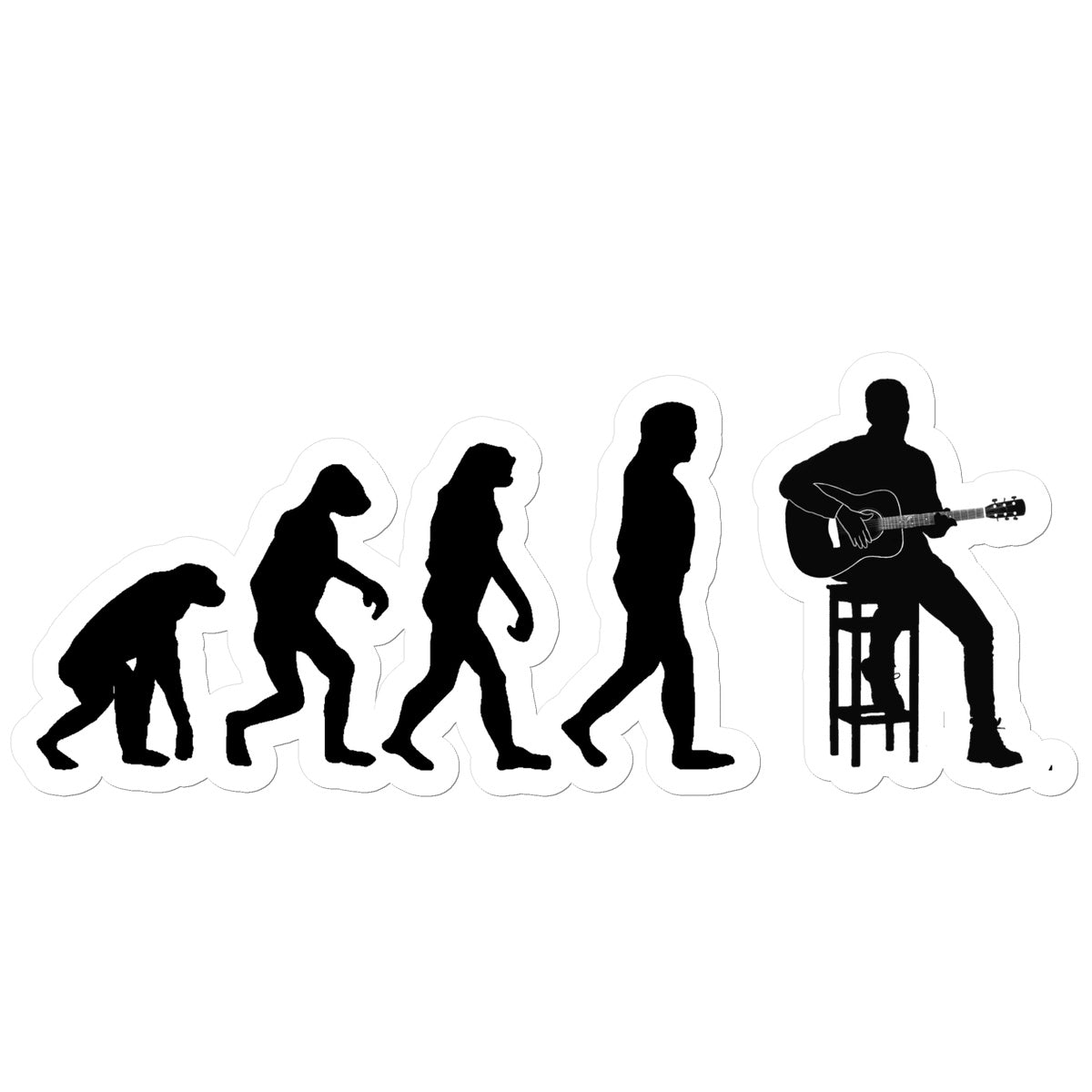 Evolution of Guitar Players Sticker